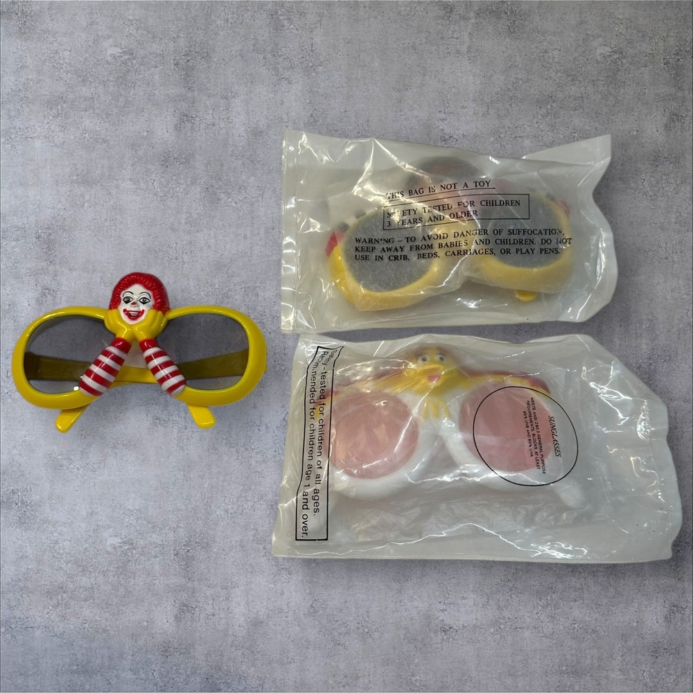 McDonalds Happy Meal Sunglasses Ronald Birdie Hamburglar Lot Vintage 1990s